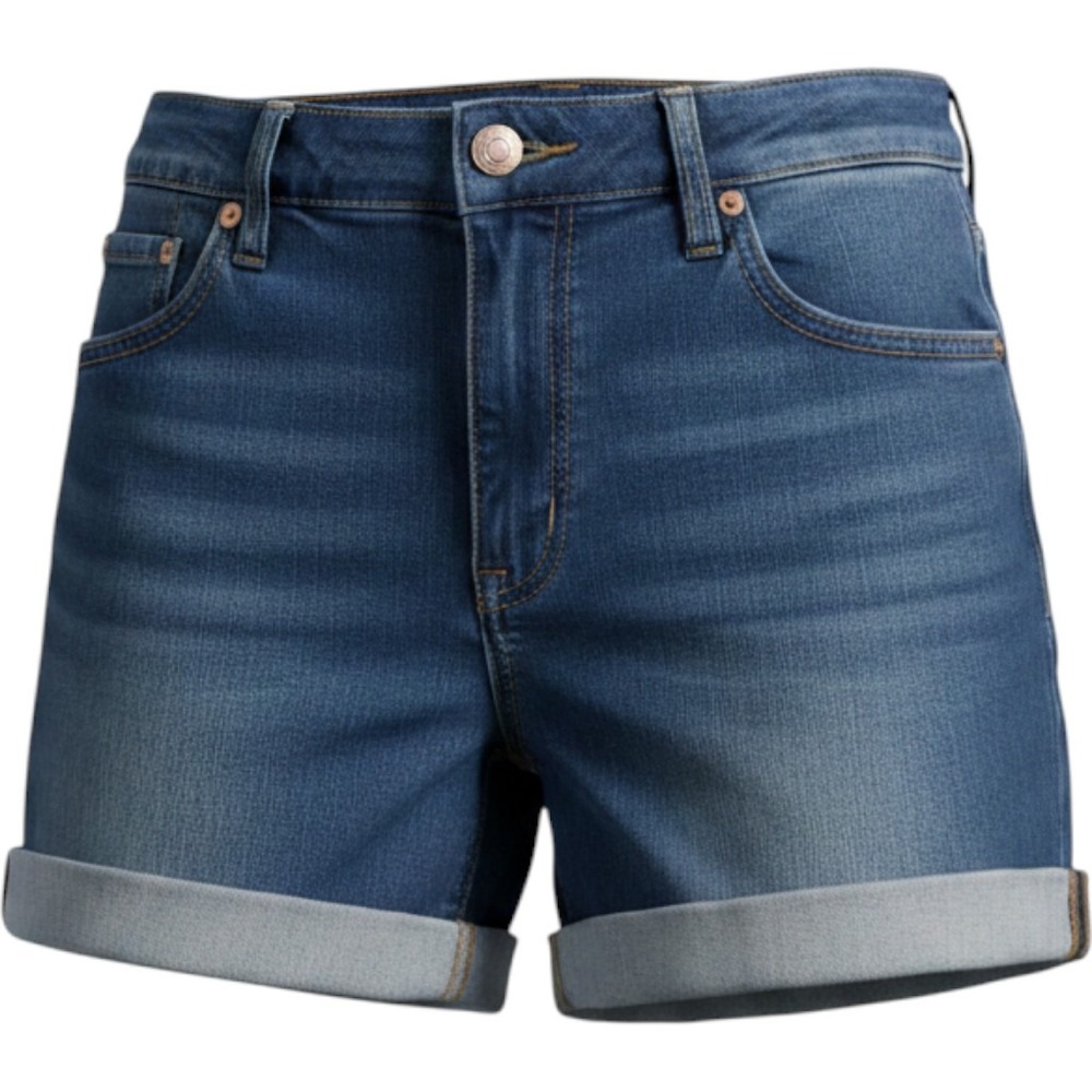 Lane Bryant Womens 12 Denim Shorts Dark Wash Cuffed Casual Everyday Summer Short